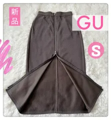 214.新品タグ付き♡ GU ジーユー フロントジップナローロングスカートQ S オリーブ ♡ ロングスカート