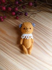 ハンドメイド☆ミニチュアベア☆ベージュの犬さん♪♪ - メルカリ 