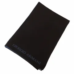 ジョルジオアルマーニ GIORGIO ARMANI ウール リバーシブルマフラー ストール ショール 青 茶 ブルー ブラウン 0228のサムネイル