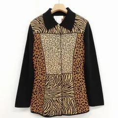 エスカーダ ESCADA MARGARETHA LEY アニマル柄 金ボタン ニット ジャケット カーディガン 美品 34 ブラック ブラウンのサムネイル