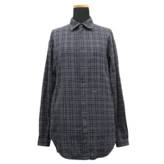 美品 18AW DSQUARED2 ディースクエアード チェック シャツ カットソー 長袖 ロゴプレート S75DL0590 サイズ38 グレー レディース 古着 中古 USED
