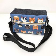 猫柄 ショルダーバッグ スクエア型 ハンドメイド B183