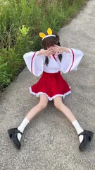 和風メイド服 巫女風 ロリータ 可愛い コスプレ 衣装 ワンピース 仮装 撮影 イベント用674