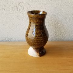 鉄釉花瓶　瀬戸　 ( 花器 花入れ 花瓶 民藝 作家 )