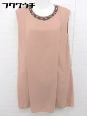 ◇ STRAWBERRY FIELDS ビジュー付き ノースリーブ ミニ ワンピース オレンジ ベージュ系 レディース  【中古】 【1107210001618】