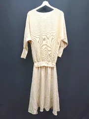 ◇ ROPEPICNIC ニット 裏地あり　シャツ カジュアル かわいい 長袖 ロング丈 ワンピース サイズ38 クリーム レディース E  【1310050006143】