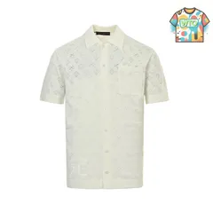 【今日WTO】Louis Vuitton 25ss モノグラム透かしジャカードニットシャツ-GE87