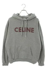 イタリア製訳あり格安CELINE 新品未使用ロゴ入りストラップ　フーディー　グレー　XL