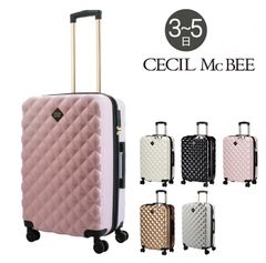 セシルマクビーCECIL McBEE Lサイズ キルト風キャリーケース ゴールド