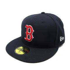 ニューエラ NEW ERA 59FIFTY MLBオンフィールド ボストンレッドソックス キャップ 帽子 ゲーム ネイビー 7 3/4 61.5cm 美品