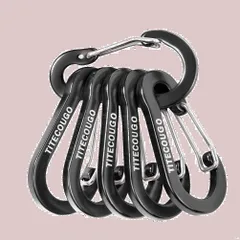 【在庫処分】TITECOUGO カラビナ おしゃれ 小型 超軽量 アルミ合金 ロックカラビナ キーホルダー アルミ Dリング キーチェーン アウトドア キャンプ ミニ キーリング お釣り スナップ クリップ バックパッキング