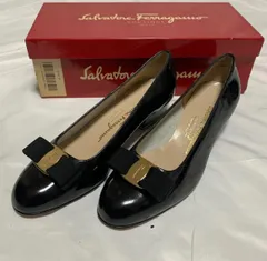 Salvatore Ferragamo サルヴァトーレフェラガモ パンプス ヒール ヴァラリボン VARA 3cm 0135662 DR U 32650 NERO NAPLAKCALF 6 D