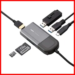 【在庫処分】ロジテック 画面 ON OFF機能搭載 ドッキングステーション USB Type C 接続 6in1 ハブ 変換アダプタ 4K LHB-LPMWP6U3SSのサムネイル