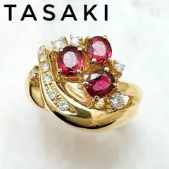 美品🌟TASAKI ルビー 1.14ct ダイヤモンド 0.23ct イエローゴールド リング 約11.5号 U