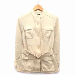 エディーバウアー EDDIE BAUER スタンドカラー ジャケット 総柄 ベルト ウール 毛 PXS ライトベージュ /HT25のサムネイル