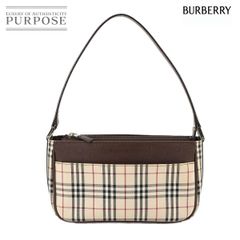 新品同様 バーバリー BURBERRY ノバチェック ショルダー バッグ キャンバス レザー ベージュ ブラウン シルバー 金具 90289277
