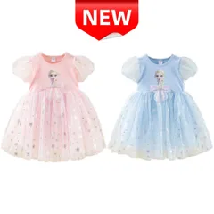 ✨新品✨ディズニー アナ雪 エルサ風 プリンセスワンピース キッズドレス 100 110 120 130 誕生日・発表会・ハロウィンに♪ 子供服 コスプレ 衣装