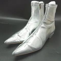 ◇ ⊂ EVOL エヴォル - - 光沢感 ショート レースアップとんがりブーツ サイズL シルバー系 レディース E  【1507160019488】