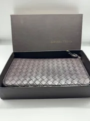 ボッテガヴェネタ/BOTTEGA VENETA イントレチャート ジップアラウンドウォレット 長財布 ダークブラウン 114076