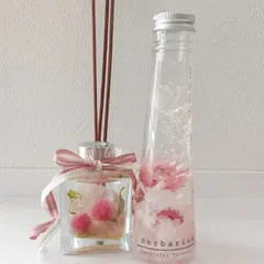 ハーバリウムとハーバリウム ディフューザー【はちみつの香り】2点セット プリザーブドフラワー