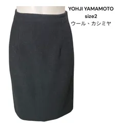美品 ヨウジヤマモト Yohji Yamamoto ウール カシミヤ モード系 ブラック スカート 2、M、9号 ひざ丈 S5N060のサムネイル