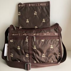 レスポートサック ショルダー 定番 くま 刺繍 テディーベアー クマ