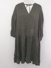 ◇ NOBLE ノーブル 長袖 膝下丈 ワンピース カーキ系 レディース P  【中古】 【1208290005838】