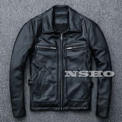 カウハイド 襟付き スポーツジャケット ギフト メンズ 革ジャン ボマーボンバー ライダース イタリアンレザー