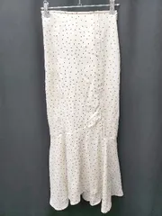 ◇ ⊂ NICE CLAUP ナイスクラップ ドット 水玉 ロング丈 マーメイド スカート サイズS オフホワイト系 レディース P  【1409090017827】