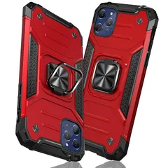 TMUJWS iPhone 12 用ケース/iPhone 12 Pro 用ケース リング 衝撃吸収 耐衝撃 TPU+PCバンパー 二重構造 米軍MIL規格 全面保護カバー 滑り防止 車載ホルダー対応 擦り傷防止 滑り止め 軽量 薄型 アイフォン 12 用カ 1