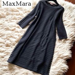Max Mara マックスマーラ　レースボーダー　シアーワンピース　シースルー　ストレッチあり　伸縮あり　ゆったりデザイン　黒　L