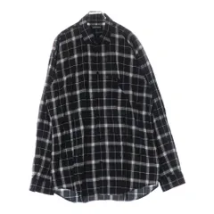 美品　バレンシアガ 19AW ロゴフーデッドチェック長袖シャツ メンズ 40 BALENCIAGA 極美品○バレンシアガ 22SS 699371 TROMPE LCEIL