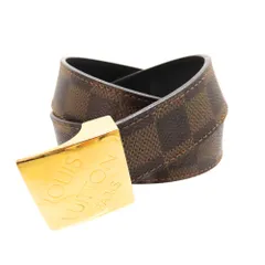 【中古】LOUIS VUITTON ルイヴィトン M6944V ダミエ・エベヌ サンチュール・キャレ ゴールド金具 ベルト レディース メンズ ユニセックス シンプル A2502851【無料ギフトラッピング承ります】