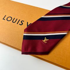美品LOUIS VUITTON モノグラム ストライプ シルク ネクタイ ピンク