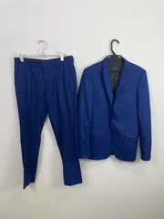幻の2XL✨ ZARA MAN ビジネススーツ　セットアップ　3ピース　ブルー ZARA - ZARA MAN☆新品☆タグ付き☆ブルー☆セットアップ