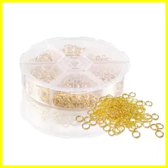 PureSino 丸カン ゴールド シルバー 4mm 5mm 6mm 7mm 8mm 10mm マルカン リング アクセサリー パーツ 金具 基礎パーツ ジャンプリング ジュエリー DIY用 手芸用品 クラフト用品 ハンドメイド 手作り 手芸 収納ケース付き