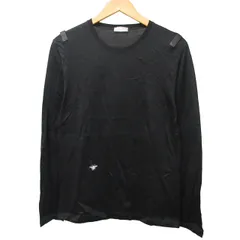 ディオールオム Dior HOMME 美品 エディ期 BEE 刺繍 Tシャツ カットソー ロンT 長袖 レザーパッチ 4EH7050138 黒 ブラック XS STK 1125のサムネイル