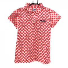 ジャックバニー 半袖ポロシャツ 白×レッド クローバー柄 レディース 0(S) ゴルフウェア Jack Bunny