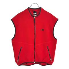 USA製 THE NORTH FACE ノースフェイス フリースベスト アウトドア レッド(メンズ L)中古 古着 U4091
