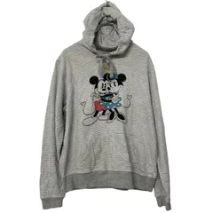 Disney キャラクタースウェット パーカー レディース M 程 グレー ホワイト ディズニー プルオーバー 古着卸 アメリカ仕入 a611-5908
