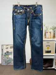 ✨希少✨TRUE RELIGIONトゥルーレリジョン BILLY SUPER T 希少 TRUE RELLIGION BILLY SUPER T ステッチデニム