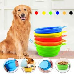 ペットボウル　 携帯ペットボウル 折り畳み式 ペット食器 犬 猫 ペット用品 カラビナ付き フードボウル シリコンボウル 　旅行用ボウル
