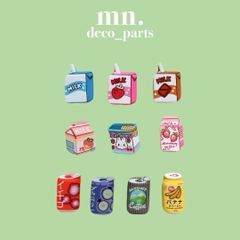 【1つ25円】30個/各3個★デコレーションパーツ　フェイクフード　飲み物　ジュース　デコパーツ