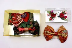 髪飾り 4点セット 和装小物 リボン フラワーモチーフ ヘアアクセサリー 七五三 卒業式 まとめて まとめ売り レディース 【中古】