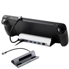 【迅速発送】エレコム Rog Ally ASUS/Steam Deck/Claw A1M MSI 対応 USB-C ハブ ドッキングステーション ドック 6in1 PD対応 100W (出力85W) スタンド型 LANポート イーサネット対応 HDMI 4K6