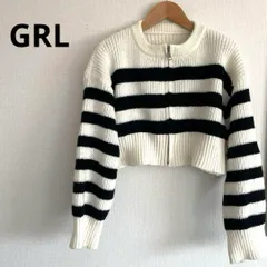GRL グレイル ニット セータークロップド丈 長袖 M おしゃれ