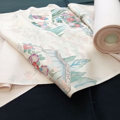 未使用 しつけ糸付き】正絹 夏着物 単衣 絽 江戸小紋 鮫小紋 鴇色
