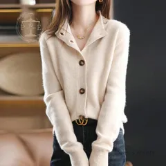 ニットカーディガン レディース 秋冬 40代 長袖 ニットコーディガン 50代 無地折り襟カーディガン 秋服 ショット丈セーター おしゃれ 30代 ゆったりアウター ant4y305411