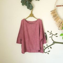 asana HEMP100% テロテロ カットソー●草木染めロータス