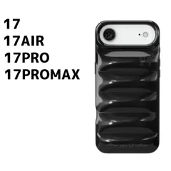 iPhone17 17AIR 17PRO 17PROMAX ケース スマホカバー ダウンジャケット ブラック